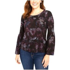 Simply Vera Vera Wang Floral Long Bell Sleeves Knit Top Size XXL